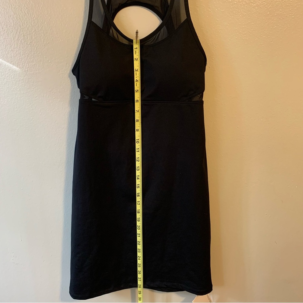 Fabletics Black Strappy Racerback Bodycon Mini Dress with Mesh Inset - Picture 8 of 11